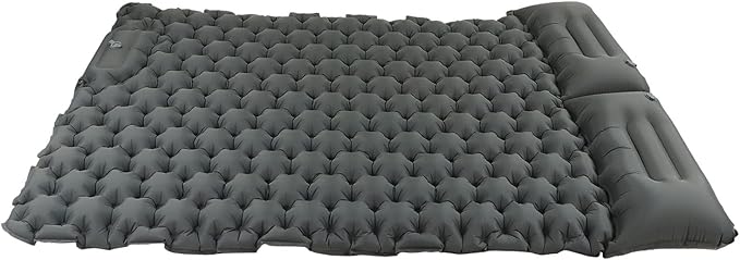 Camping Sleeping Pad | Foot Press Inflation in 1 Minute | Protective Nylon for Outdoor Camping/Hiking/Backpacking | Ergonomic Body Support Leak - Protective Valve