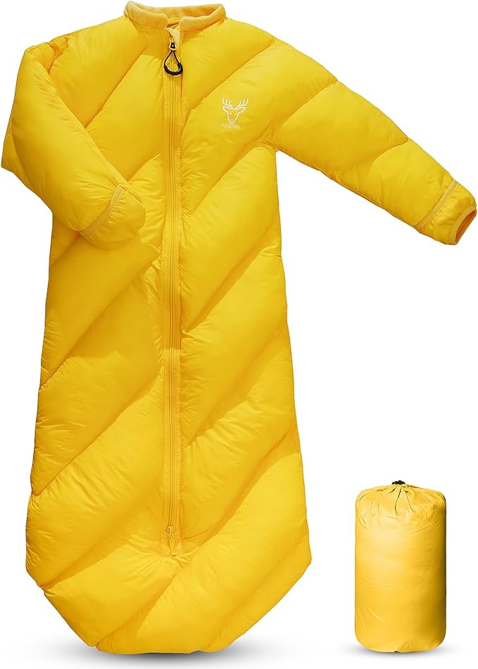 T40 Toddler Sleeping Bags Boys Girls |Ages 2-4| Puffy Kids Sleeping Bag Camping Sleepovers |up to 46 in| Lightweight Compact Comfort for Indoor Outdoor | Machine Washable (Yellow)
