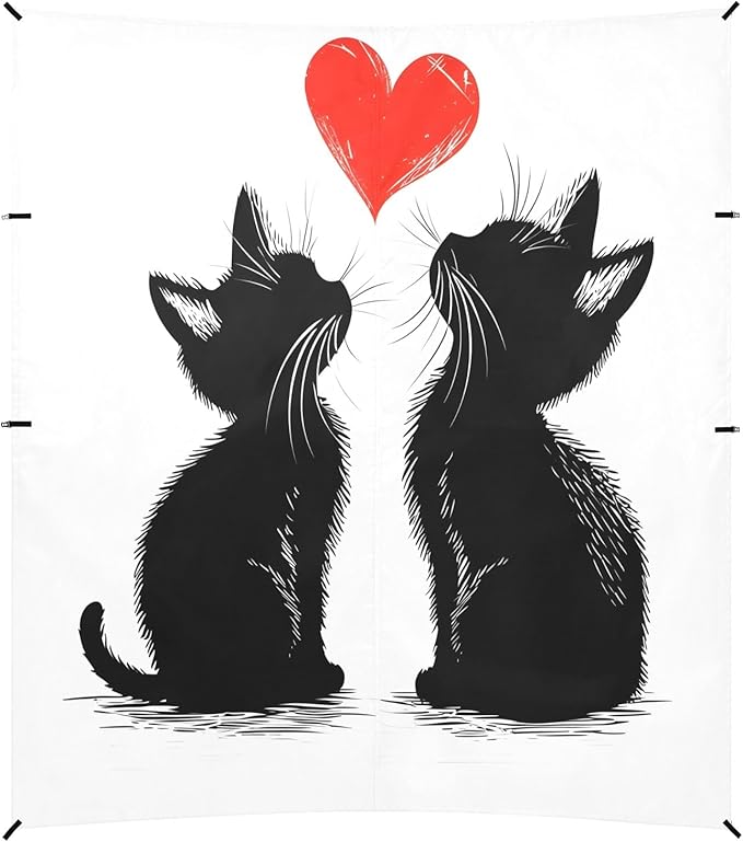 Camping Sun Shelters Black Cats Red Heart Beach Canopy 126 * 110.2in