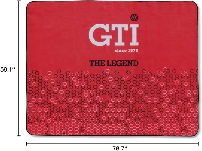 BRISA VW Collection - Volkswagen Picnic Cuddle Throw Blanket GTI (GTI The Legend/Red/200x150cm/59x78.7 in.)