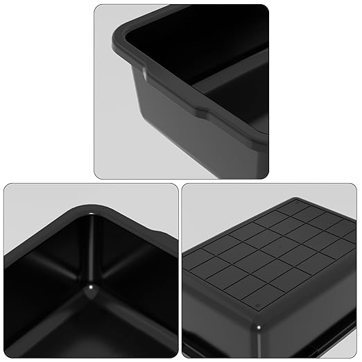 35 L Plastic Large Commercial Bus Tubs Food Service Tubs Black 4 Pack