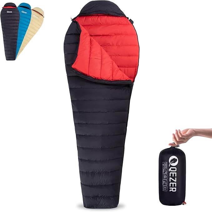 Ultralight Down Sleeping Bag for Adults with 600 Fill Power Compact Sleeping Bag for Backpacking Hiking and Camping