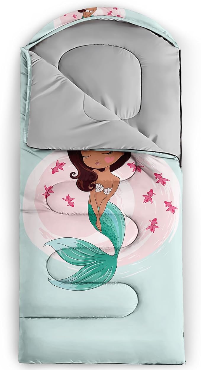 AILONEN Cartoon Camping Sleeping Bag for Boys Girls AdultsLightweight &amp Waterproof3 Season Warm &amp Cold WeatherPortablePrinted Sleeping BagTravelingCampingHiking