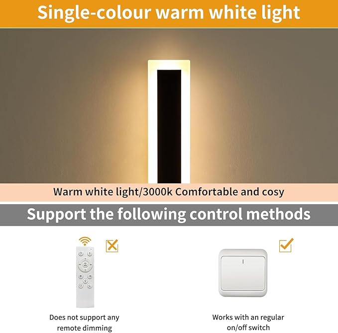 Upgrade Widened 2 Pack Modern LED Wall Sconce 23.6inch Outdoor Wall Lights 3000K Warm White 24W IP65 Waterproof Black Long Linear Wall Mount Lighting Outside Exterior Light for Garage Patio
