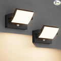 2 Pack 40W Motion Sensor Outdoor Wall Lights 3000K Black LED Light Fixture IP65 Waterproof Exterior Porch Light 360 ° Adjustable Head Flood Wall Lighting for House