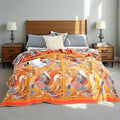 ITFRO Boho Throw Blanket 100% Cotton 4 Layer Muslin Blanket 80x92 Lightweight Breathable Rustic Bed Throw Floral Bird Farmhouse Decor for Sofa Couch (Bird 80x92)