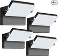 Modern Sleek LED Flood Light 120W 360° Rotatable Outdoor Security Areas Lighting 18000LM 5000K Waterproof Wall Pack for YardBuildingDrivewayCar Lot (4Pack)