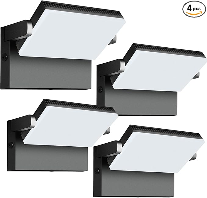 Modern Sleek LED Flood Light 120W 360° Rotatable Outdoor Security Areas Lighting 18000LM 5000K Waterproof Wall Pack for YardBuildingDrivewayCar Lot (4Pack)