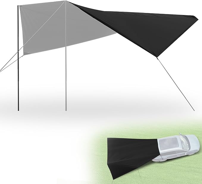 Car Awning Camping Tarp Tailgate 14x16FT SUV Tailgate Awning with Storage Bag for Overlanding Jeep Van Pickup Truck MPV Jeep