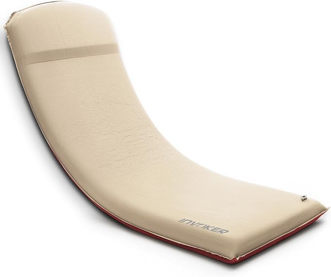 INVOKER 3.15 Self-Inflating Camping Sleeping Pad Ultra-Thick Foam Fast Inflating Camping Mat Air Mattress with Pillow 4-Season Insulated for Tent Car Camping Travel Khaki with Pink-Orange