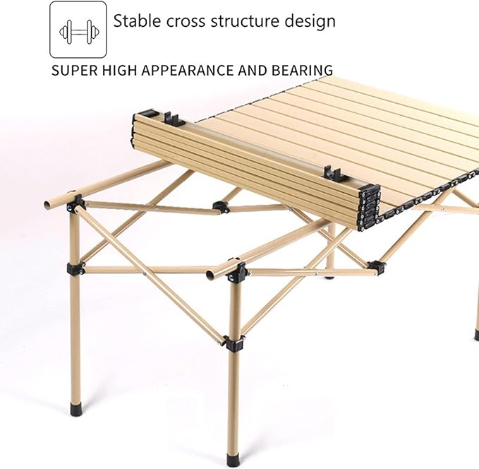 Picnic Tables Egg roll Outdoor Folding Table Chair Camping Set Aluminium Alloy BBQ Picnic Table Waterproof Reliable Folding Table Desk