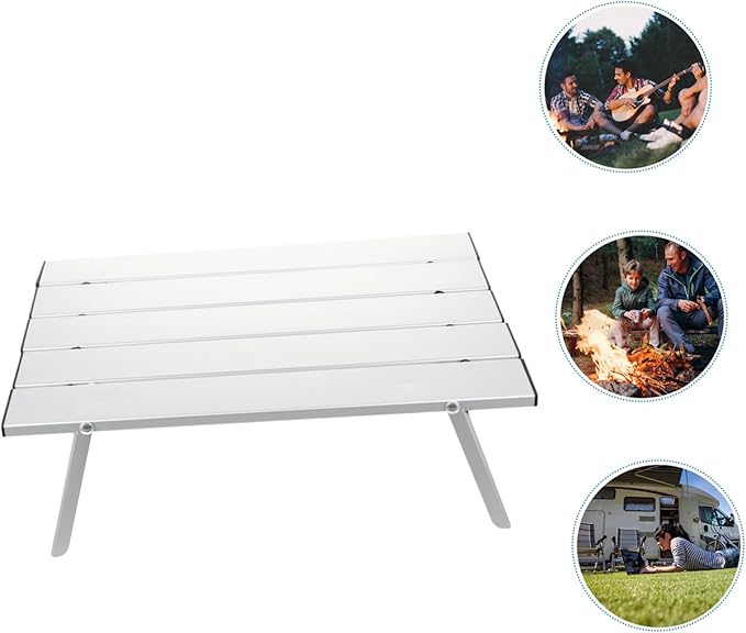 VICASKY Aluminum Alloy Folding Tables Silver Picnic Table Portable Camping Supplies Camping Folding Desk