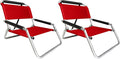 Neso Beach Chairs - Lightweight Portable and Foldable Recliner Beach Chairs for Park Camping and Outdoor Adventures - with Slip Pockets and Shoulder Strap - 2 Pack Lehua Red - Regular