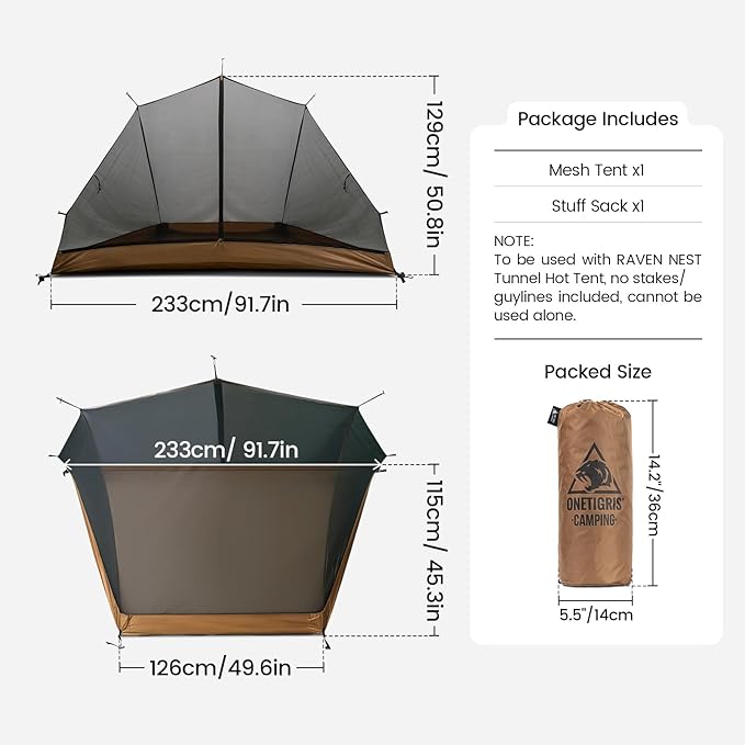 OneTigris Raven NEST Tunnel Hot Tent + Mesh Inner