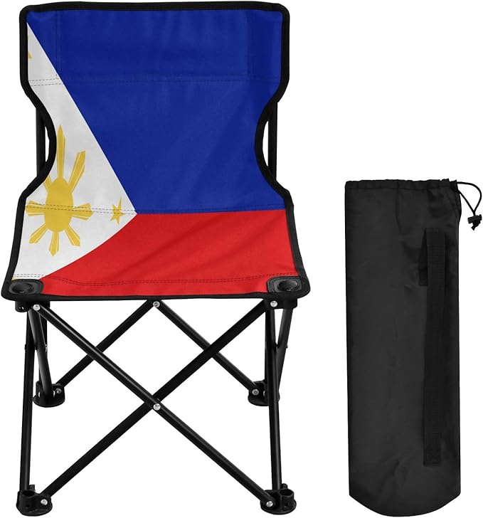 DOMIKING Philippines Flag Kids' Portable Camping Chairs for Outdoor Beach Chairs with Carry Bag Folding Chair for Garden Events Beach