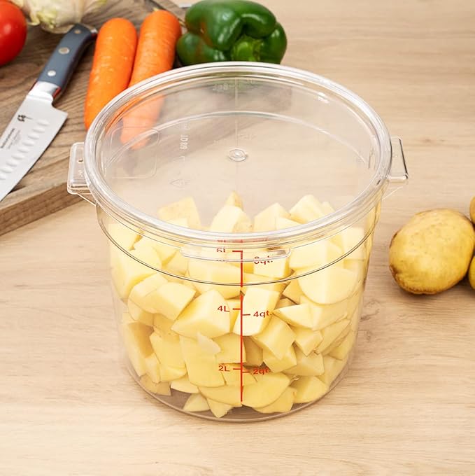 Restaurantware 8.75 Inch Round Polycarbonate Lid - Snap-On Food Storage Cover - Airtight Translucent Container Lid - Dishwasher-Safe Freezer-Safe Hot and Cold Food Friendly - Clear Plastic