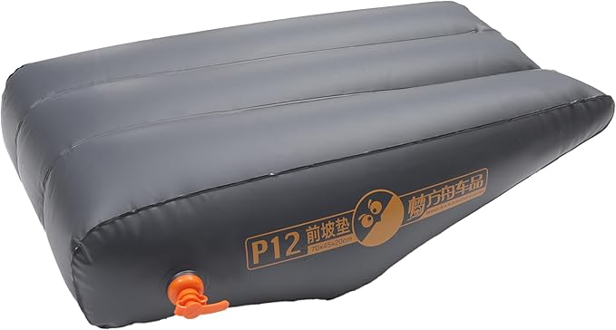 Car Front Seat Inflatable Mat Comfortable Car Inflatable Mattress Sleeping Mat for Napping Travel Deep Gray