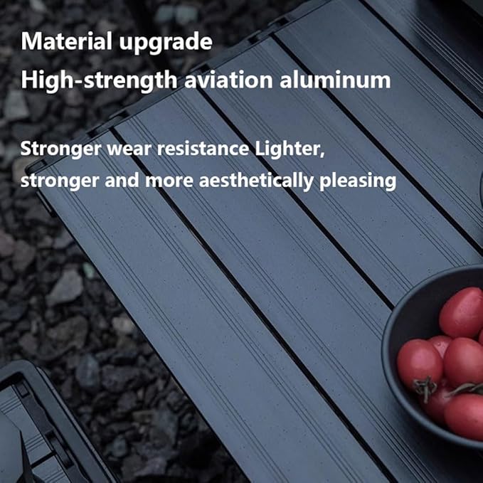 Adjustable Outdoor Camping Table Aluminum Double Lift Folding Table Stable and Lightweight Portable Picnic Table Suitable for Outdoor Camping Picnic Barbecue