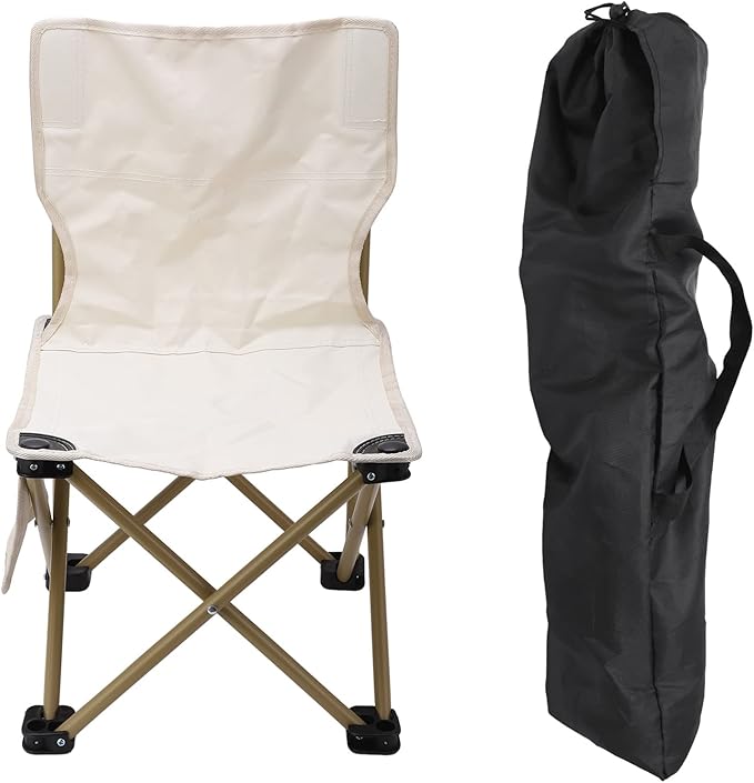 Diydeg Portable Camping Chair Folding Design Stainless Steel Frame Oxford Cloth Cushion Anti Slip Chair Feet Ideal for Outdoor Activities