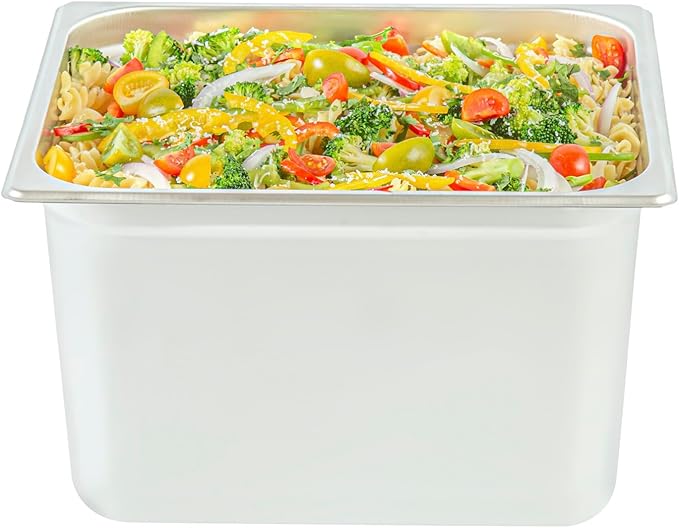 Restaurantware-Kitchen Tek 1/2 Half Size Steam Table Pan 1 Anti-Jam Steam Pan - Lid Sold Separately 8â€ Deep 24 Gauge Stainless Steel Freezable For Catering Event And Party