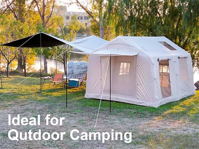 Inflatable Tents for Camping Large Inflatable Camping Tent with Hand Pump Easy Setup Tents for 2/4/6/8/10/12 People Portable Glamping Tent