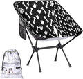 Black White Dog Paw Bone Camping Chair Lightweight Portable Chairs for Adults Easy Installation Outdoor Foldable Camping Chair for Camping Fishing Hiking Picnic Beach