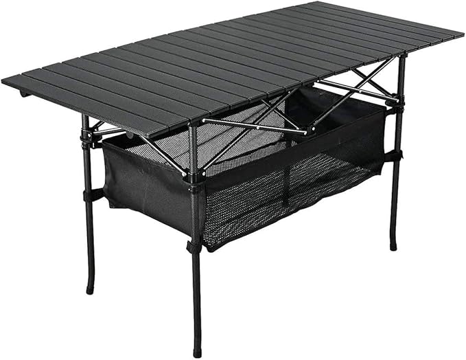 Outdoor Folding Portable Picnic Camping Table Aluminum Roll-up Table with Easy Carrying Bag for IndoorOutdoorCamping BeachBackyard BBQ Party Patio Picnic