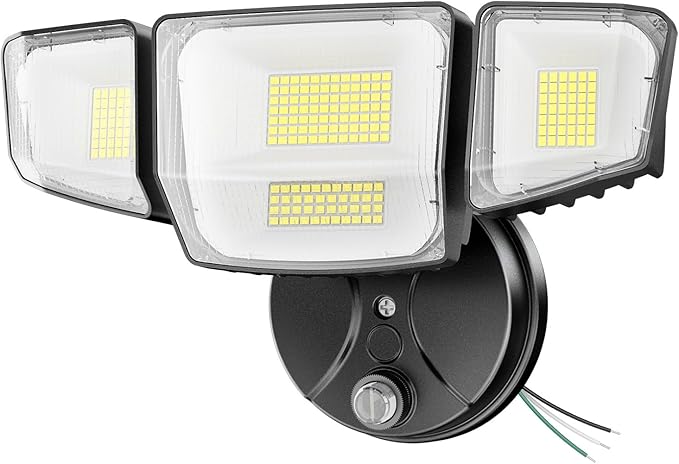 Onforu 90W Dusk to Dawn Outdoor Lighting10000lm Flood Lights OutdoorIP66 Waterproof Black LED Security Light with Photocell6500k Daylight 4 Adjustable Heads Exterior Light Fixture for YardGarden
