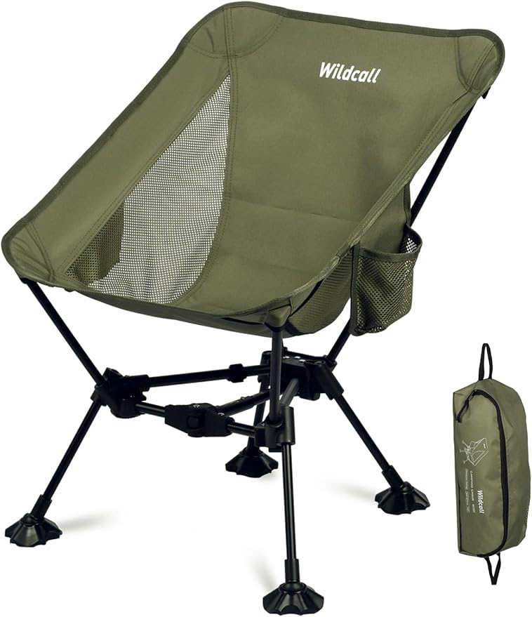 WildCall 1 Anti-Sink Feet Camping Chair and 1 Ultralight Camping Table Ultralight Compact for Adults Outdoor Camping Backpacking Hiking