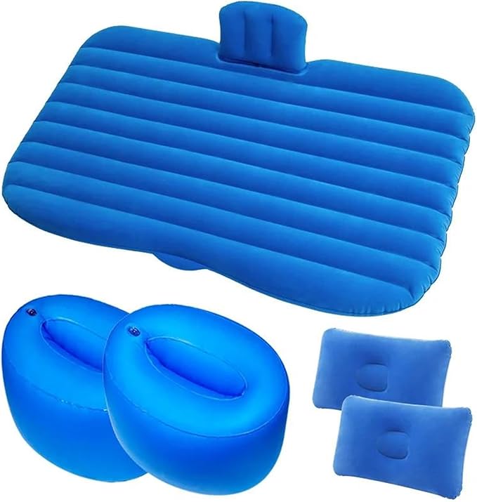 Inflatable Car Mattress SUV Back Seat Inflatable Bed Outdoor Camping Inflatable Mat Thick Flocked PVC Material 72 Hours Leak-Proof Test (Four)
