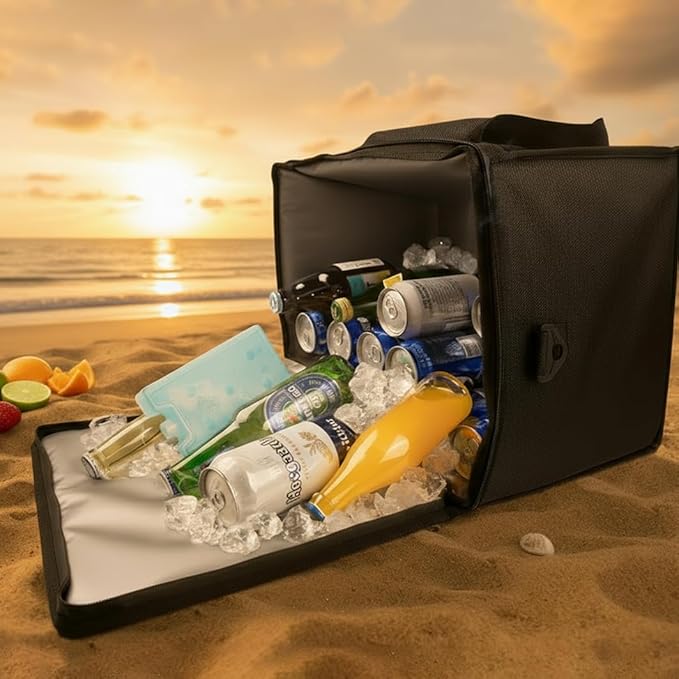 MyLifeUNIT Insulated Cooler Bag for Food &amp Pizza Delivery Bag Suitable for Car Bike Camping Picnic Beach Large Size