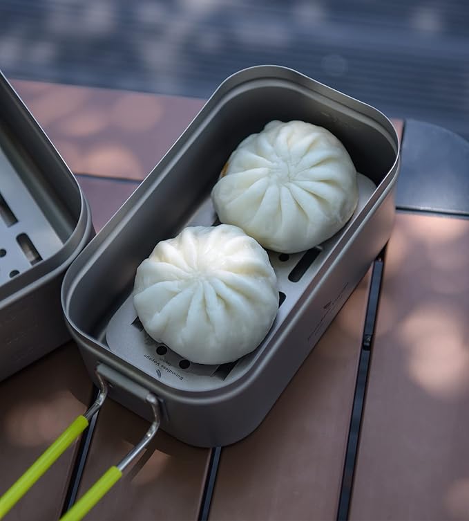Boundless Voyage Camping Box Lunch Box with Folding Handle Collapsible Bowls with Lids Outdoor Tableware Ultralight Camping Mess Kit