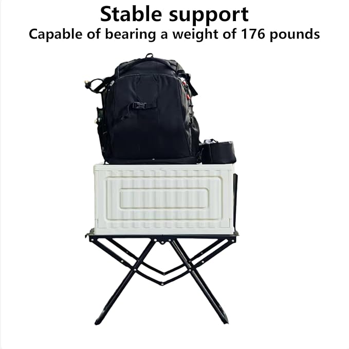 Outdoor Portable Folding Carbon Steel Camping Table Suitable for Camping Barbecue Picnic RV Outdoor Cooking Travel - Single or Set (Black Single Inch 3.1 Inch 19.7 Inch 15.5)
