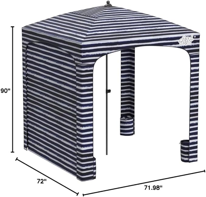 Qipi Beach Cabana - Easy to Set Up Canopy Waterproof Portable 6' x 6' Beach Shelter Included Side Wall Shade with UPF 50+ UV Protection Ultimate Sun Umbrella - for Kids Family &amp Friends