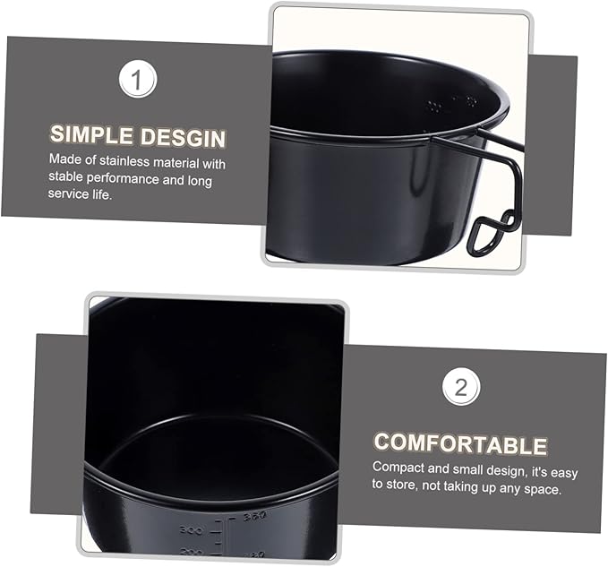 POPETPOP 3pcs Rv Dishes Stainless Steel Pot Handle Metal Camping Cups Mugs Camping Cooking Pot