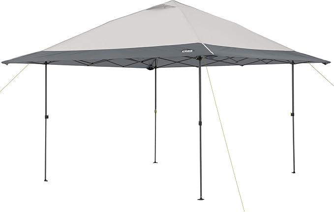 CORE 13 FT x 13 FT Instant Pop Up Canopy Tent | Portable Straight Leg Outdoor Gazebo Shelter with Wheeled Carry Bag | Perfect for Camping Beach Picnic Backyards BBQ Tailgate Patio and Party