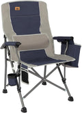 Ablazer Camping Chairs for Adults Support 350 LBS Folding Chairs for Outside Lawn Chairs Heavy Duty with Cooler Bag &amp Cup Holder (Blue &amp Grey)