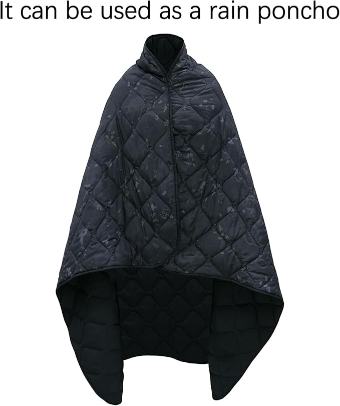 LOOGU Camo Blanket Waterproof Insulation Poncho Liner for Outdoor Camping Hiking Hunting Survival Backpacking Picnicking