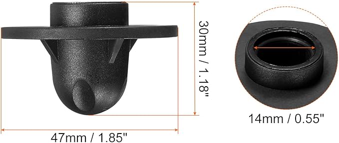 PATIKIL Camping Chair Foot 8 Pack 14mm Tubing Dia Detachable Anti-Slip Stool Feet Replacement for Hiking Outdoor Black