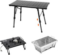 Folding Camping Table + Camping Stoves + Charcoal Grill Outdoor IGT Cook System with Carry Bag IGT Table for BBQ Beach Backyard