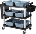 Commercial Products Standard Bus Box/Utility CartGray Large Bus Tub Plastic Heavy Duty Restaurant Wash Basin/Dish Washing Tub for Kitchen Organization/Storage (THX82)