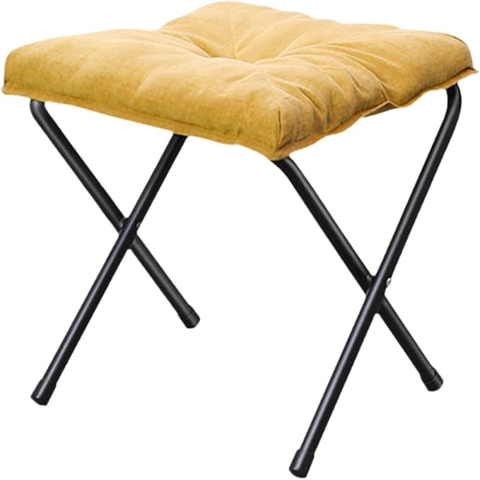 Footrest Fishing Seat Multipurpose Space Saving Easy to Carry Camping Chair Portable for Barbecue Lawn Hiking Fishing Camping Yellow