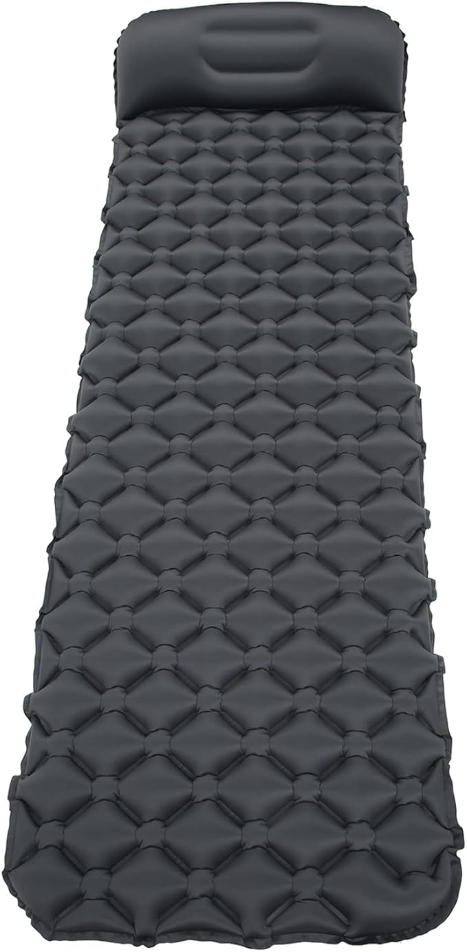 Outdoor Sleeping Mattress Camping Sleeping Pad Inflatable Sleeping Mat with TPU Sealing Coating and Head Pillow Portable Sleeping Mat for Backpacking Hiking Travel