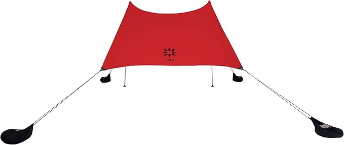 Neso Grande Portable Beach Tent Sun Shelter - Lightweight Beach Shade Canopy - Easy Setup for Family Outings - Patented Reinforced Corners - UPF 50+ Sun Protection - 7ft Tall 9 x 9ft
