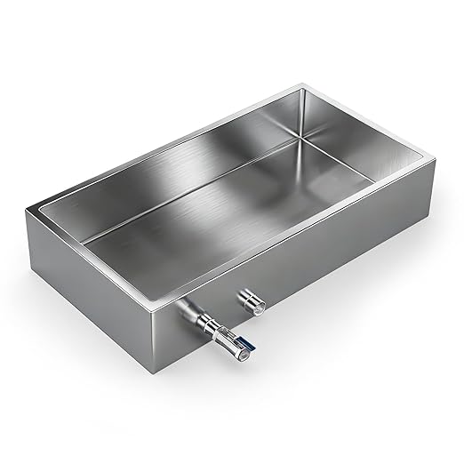 Marada Maple Syrup Evaporator Pan with Dual Interface Steam Table Pan304 Stainless Jam Food Chafing for Home Outdoor Cooking (30L x 16W x 6H)