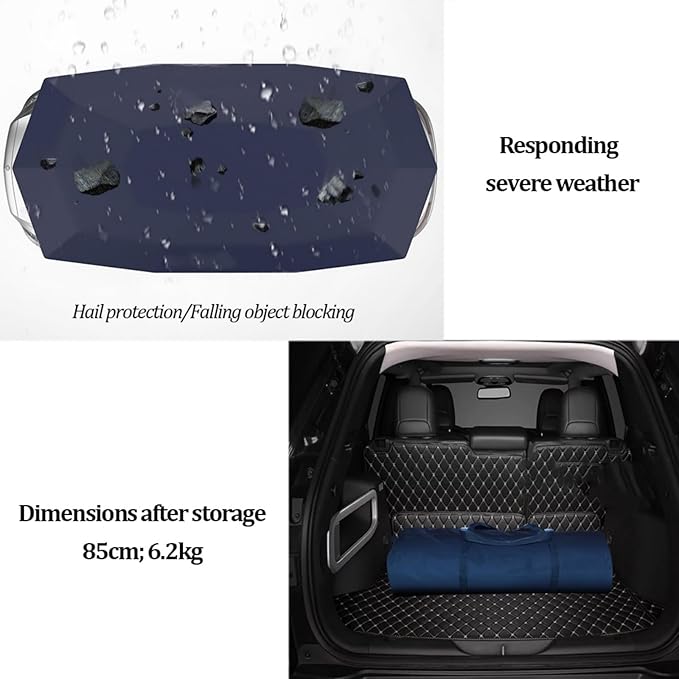 Semi Automatic Car Tent Umbrella Universal Cars Awning Movable Carport Folding Retractable Car Roof Cover for Outdoor Camping(Camouflage)