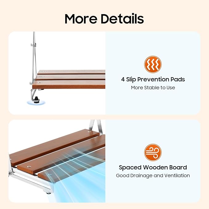 3-Tier Wooden Folding Outdoor Camping Table with Tote BagPortable Camping Shelves Lightweight Camp Storage Rack Outdoor Folding Table for Picnic Beach Fishing Hiking Cooking Backpacking Travel