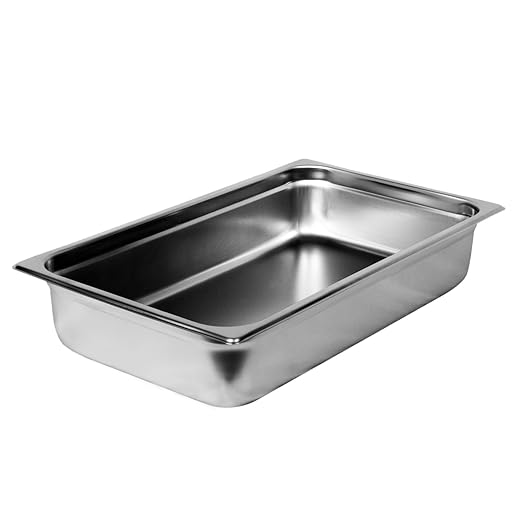 FSE Steam Table Pan Set Full Size 4 Deep Anti-Jam 24 Gauge 18/8 Stainless Steel NSF Dishwasher Safe (Set of 6)