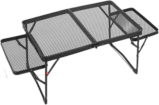 Compatible for Portable Iron Mesh Folding Table Light Aluminum Alloy Camping Outdoor Barbecue Heat-Resistant and Waterproof