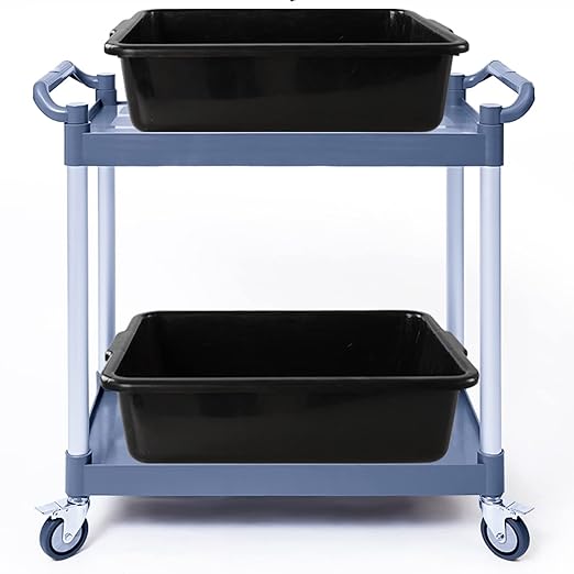 Asking 4-Pack Plastic Commercial Bus Box 13 L Utility Bus Tub Black